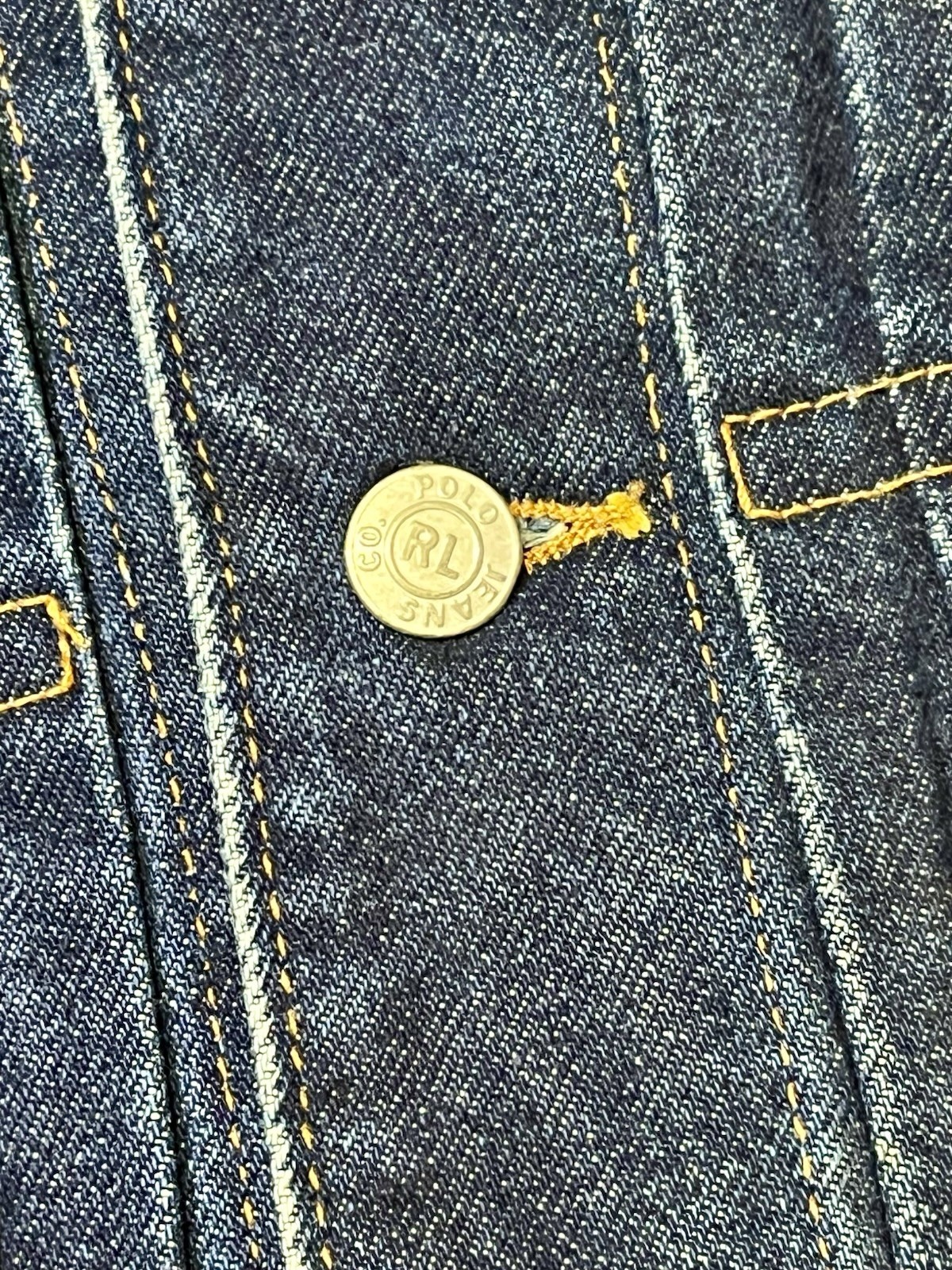 Polo Jeans Co By Ralph Lauren Vintage Denim Dark Blue Jean Trucker Jacket, MED