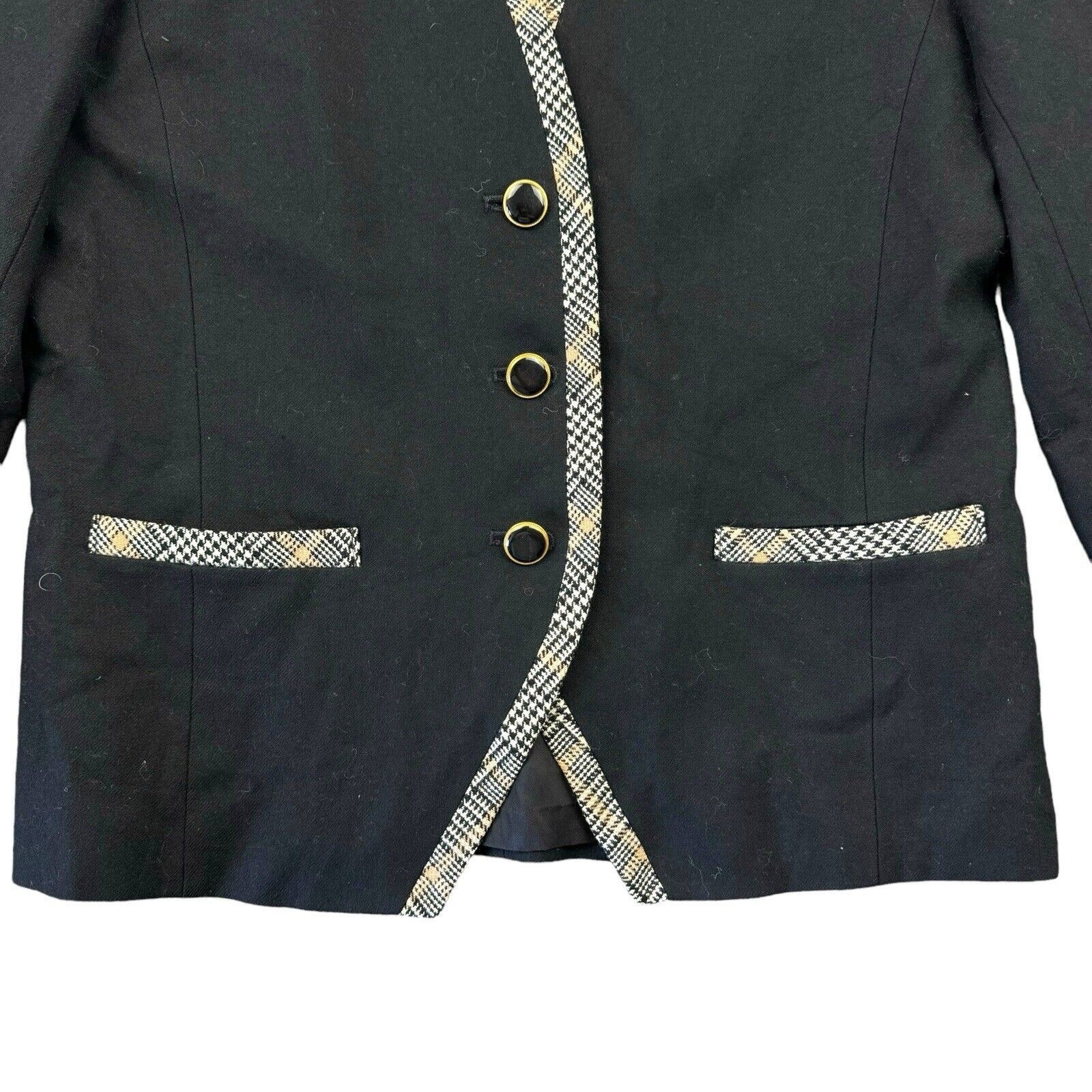 Pendleton Ladies Blazer Extra Small Black Vintage Womens Pure Virgin Wool USA XS