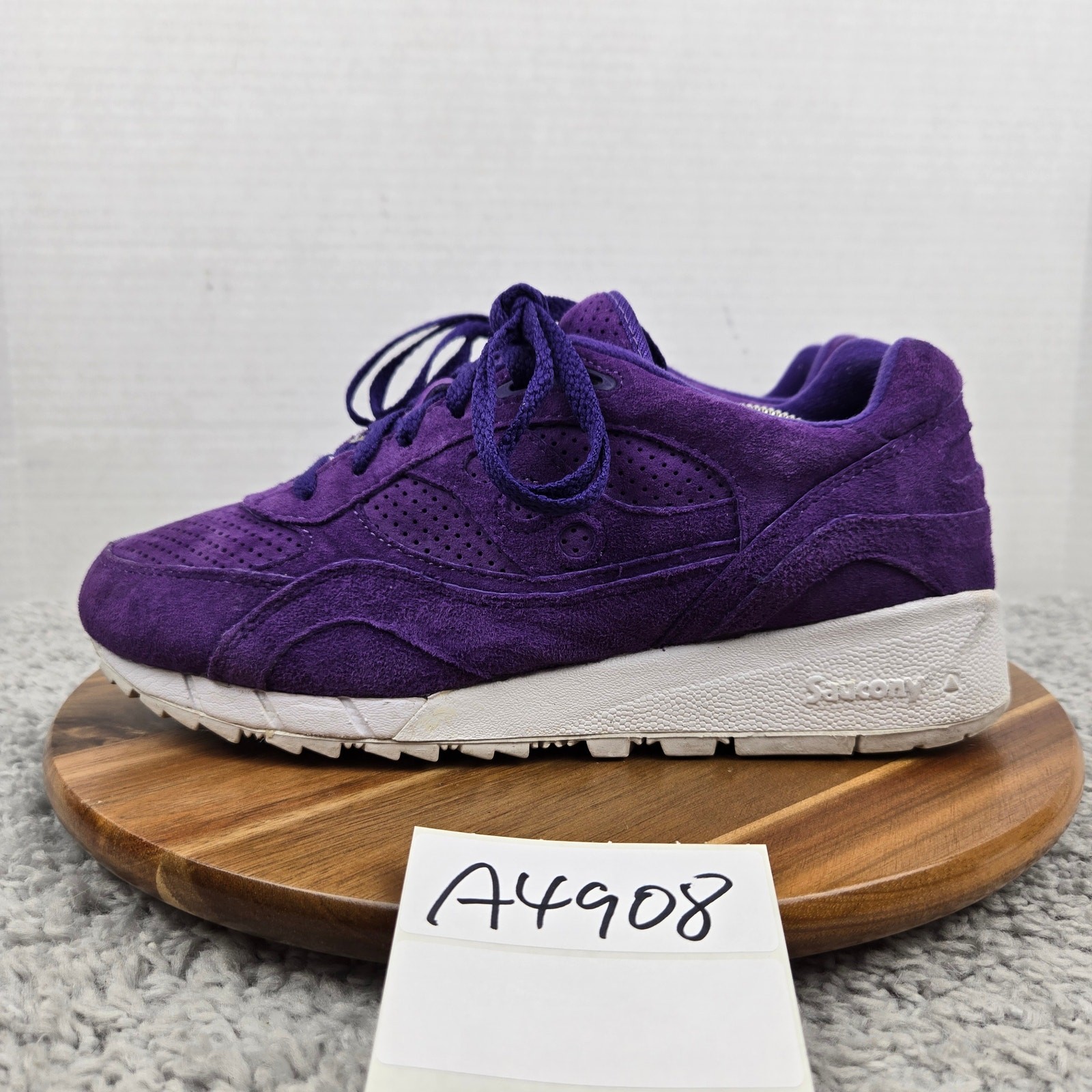 Saucony Men 9.5 Shadow 6000 Egg Hunt Purple Suede Lace Up Casual Daily Sneaker