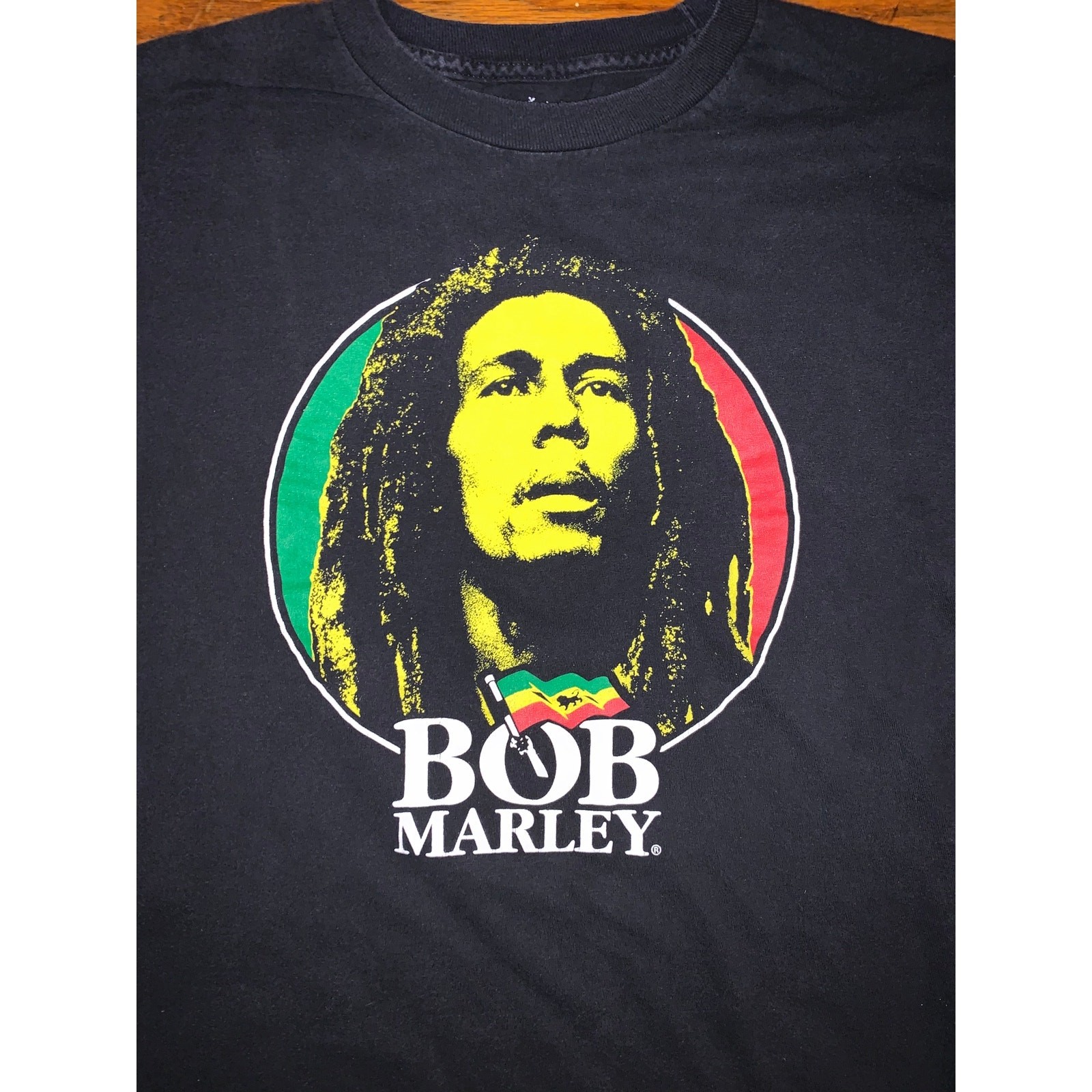 Bob Marley Reggae T Shirt Black Graphic Tee Rasta Jamaica Large