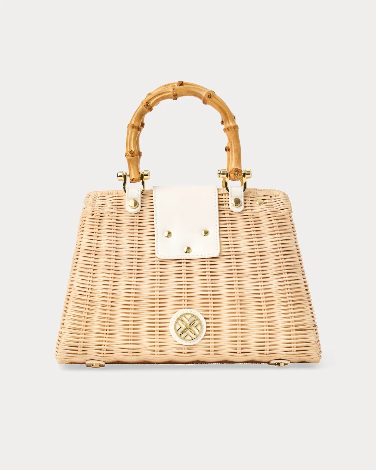 Lilly Pulitzer Leena Top Handle Bag Resort White X Natural