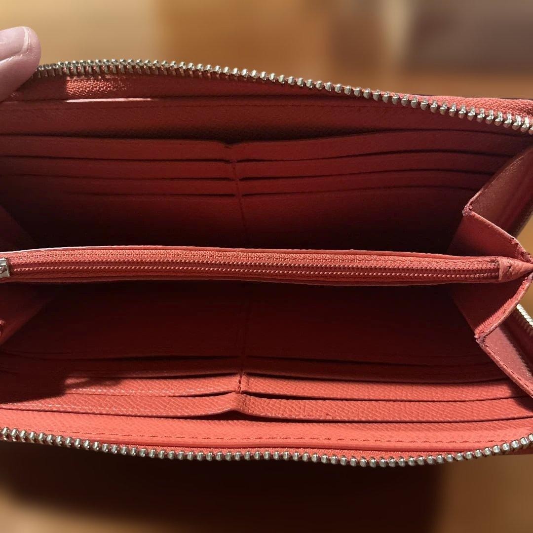 COACH Long Wallet Round Zipper Coral Pink
