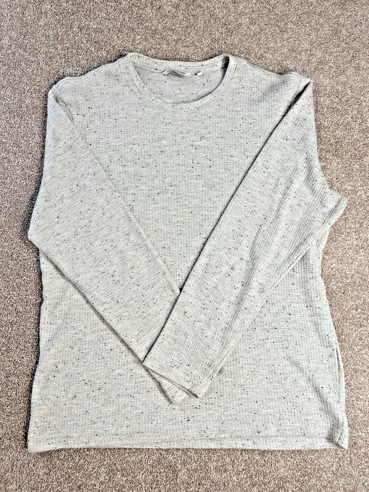 English Laundry Men’s Medium Gray Thermal Waffle Knit Textured Long Sleeve Shirt