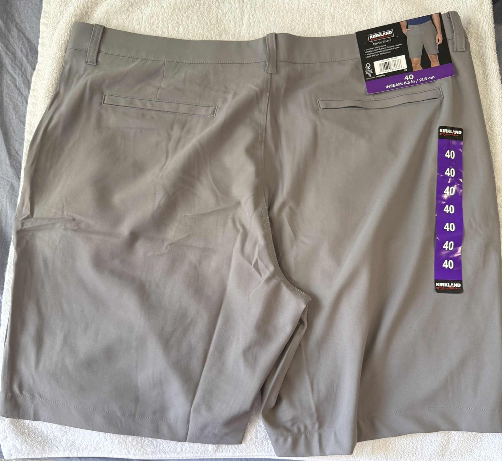 Kirkland Signature Men’s performance Short Gray Comfort Waist Stretch UPF 50