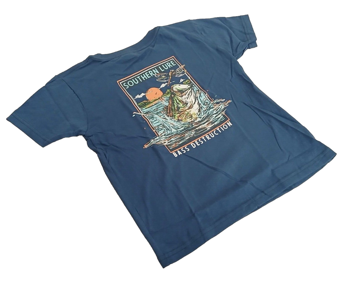 NEW Southern Lure YOUTH Short Sleeve Tee Bass Destruction V2 (SLATE) SIZE:6