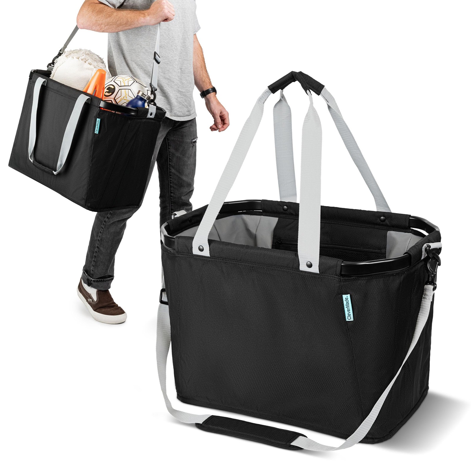 Gear Hauler Pro Collapsible Outdoor Tote with Aluminum Frame, Heavy-Duty Recy…