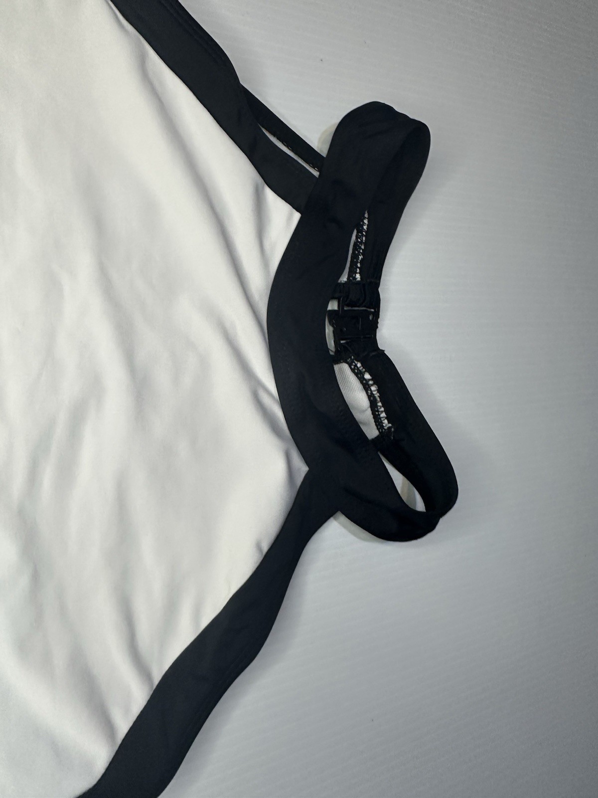 Black White Cut-Out One Piece Swimsuit Colorblock Polyamide Elasthane Medium