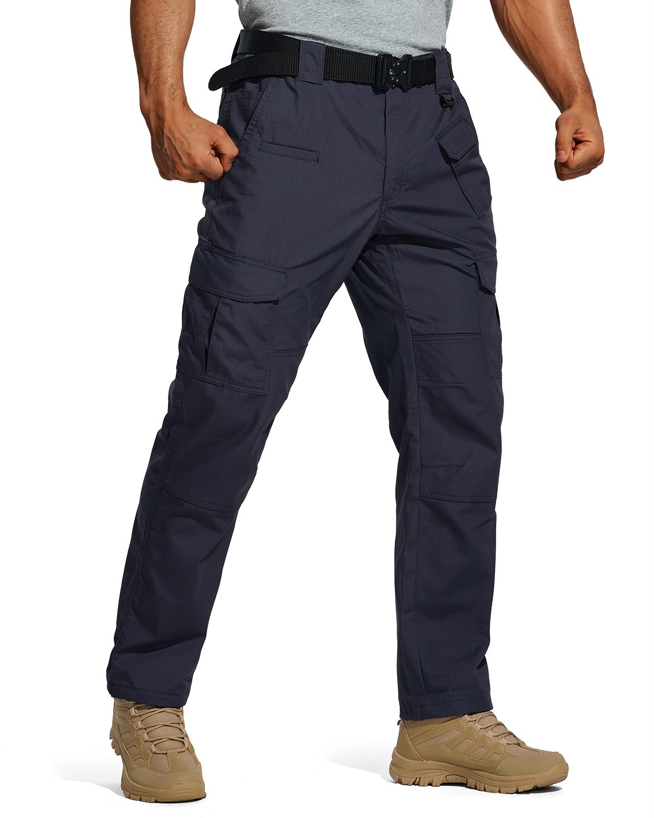 HISEA Men’s Ripstop Tactical Pants Water Resistant Work Cargo Pants 9 Pockets