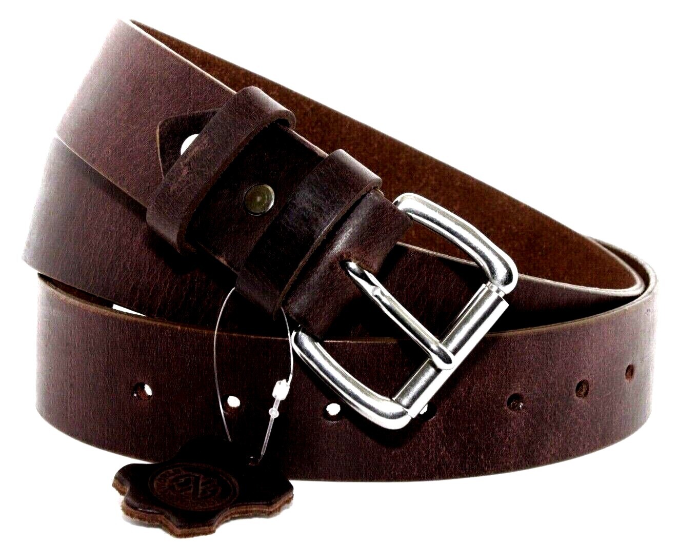 Men’s Genuine Buffalo FULL GRAIN Leather Belt, 1 1/2″ width, Handmade, By Amish