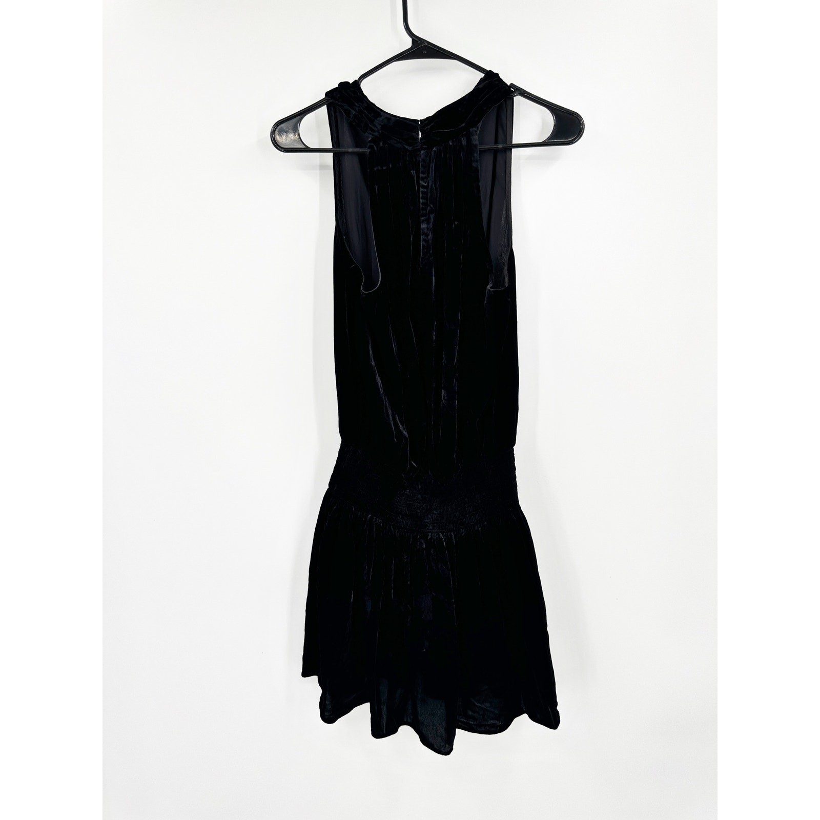 Ramy Brook Jerry Black Velvet Short Mini Dress
