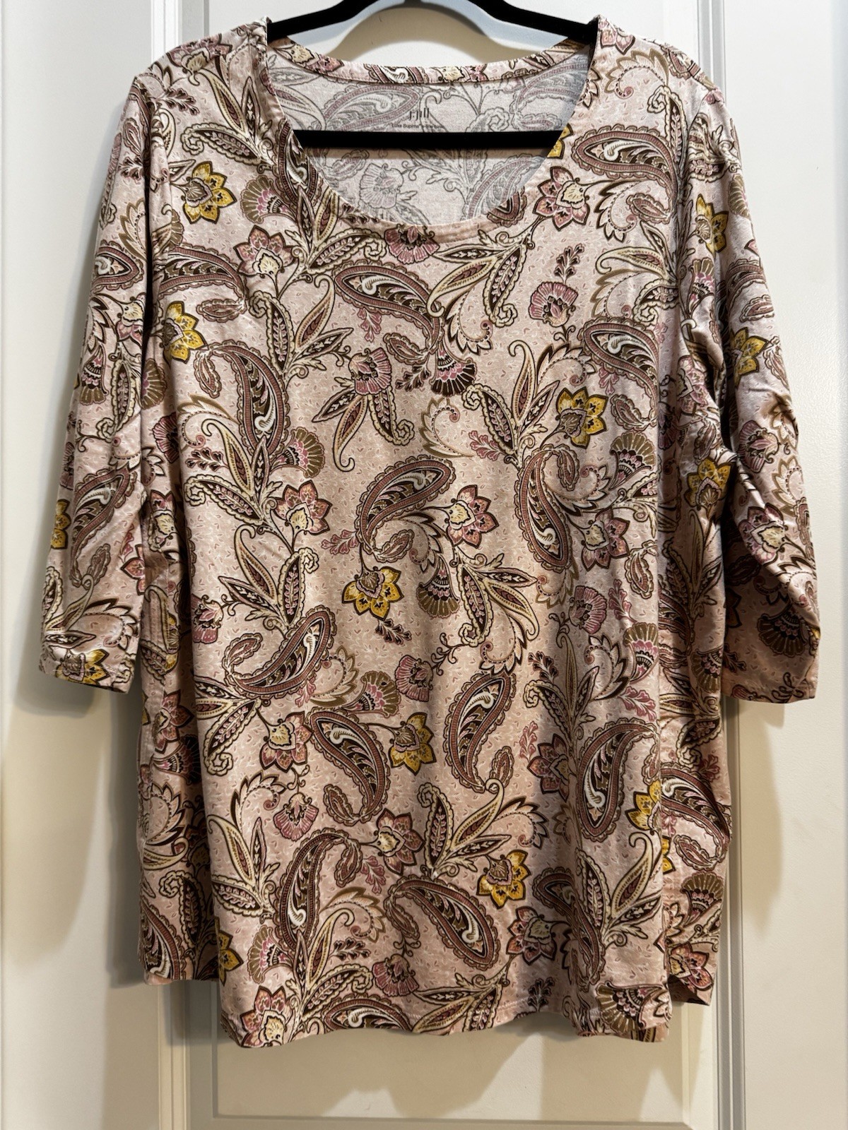 J. Jill Luxe Supima A-line Tunic XL Round Neck 3/4 Sleeves Multicolor Length 29”