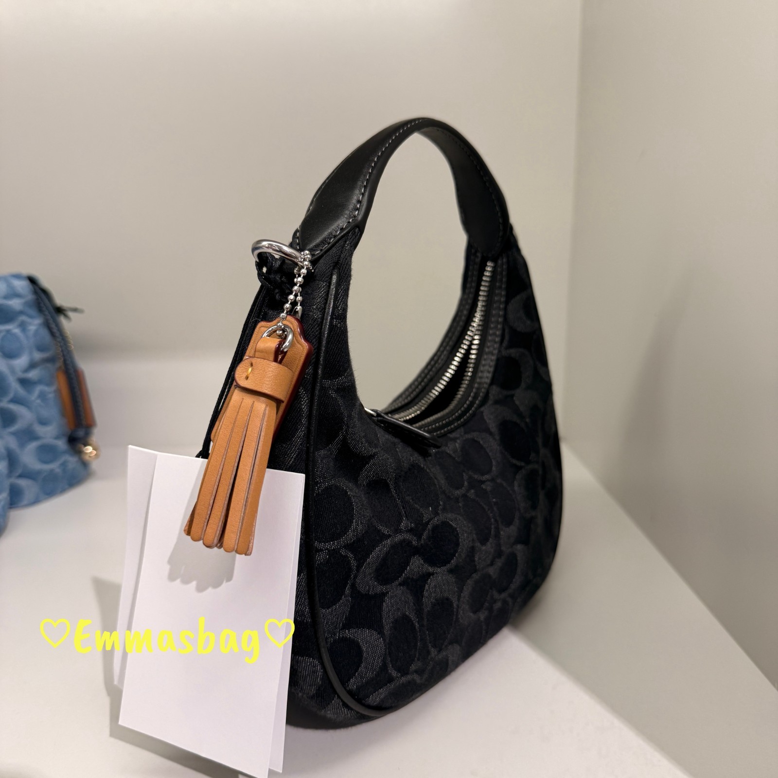 Coach Carmen Mini Crossbody Bag In Signature Denim CCZ47 denim/Silver/Black