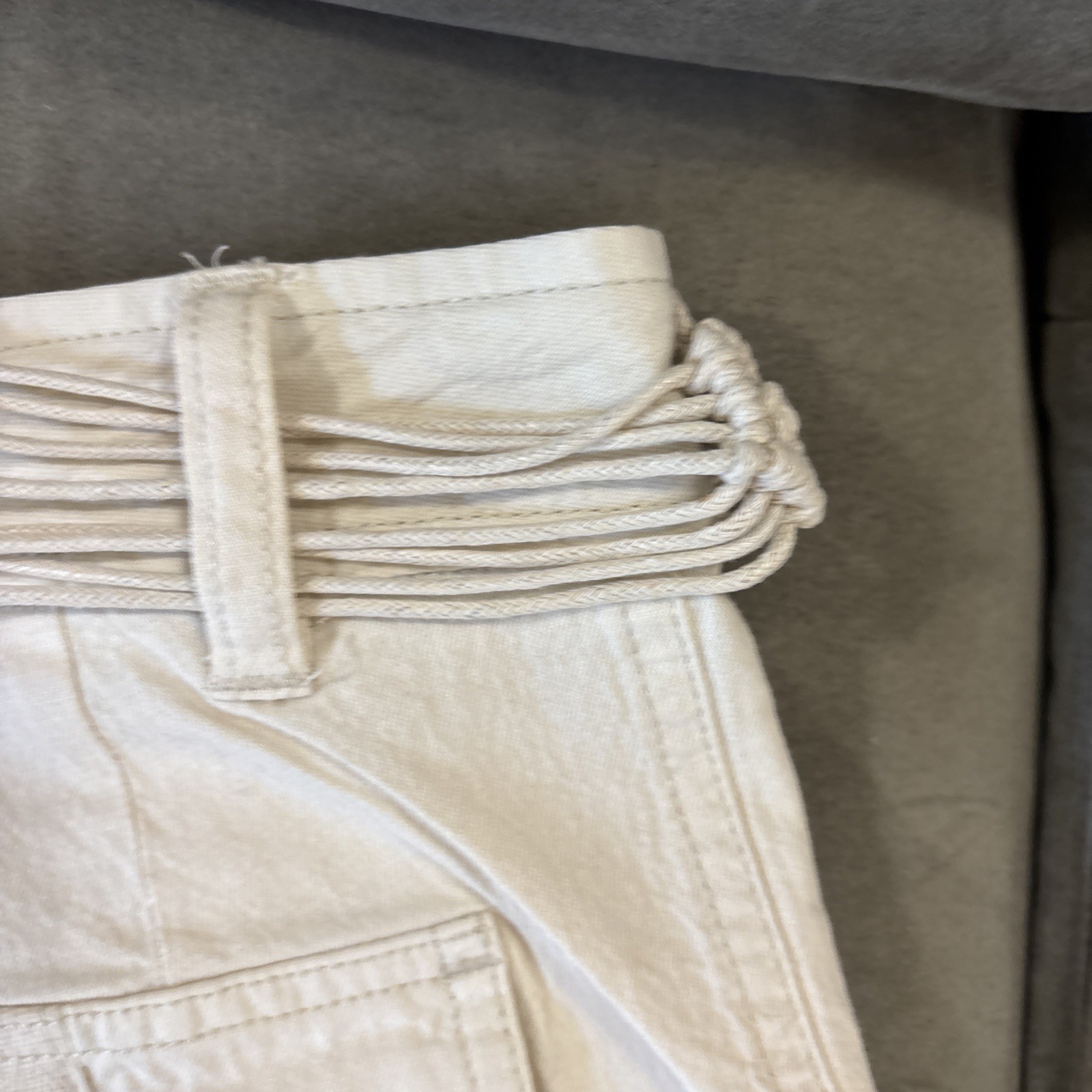 Sundance Embroidered Shorts 6 Boho Button Fly Wildflowers Braid Belt $98 NWT