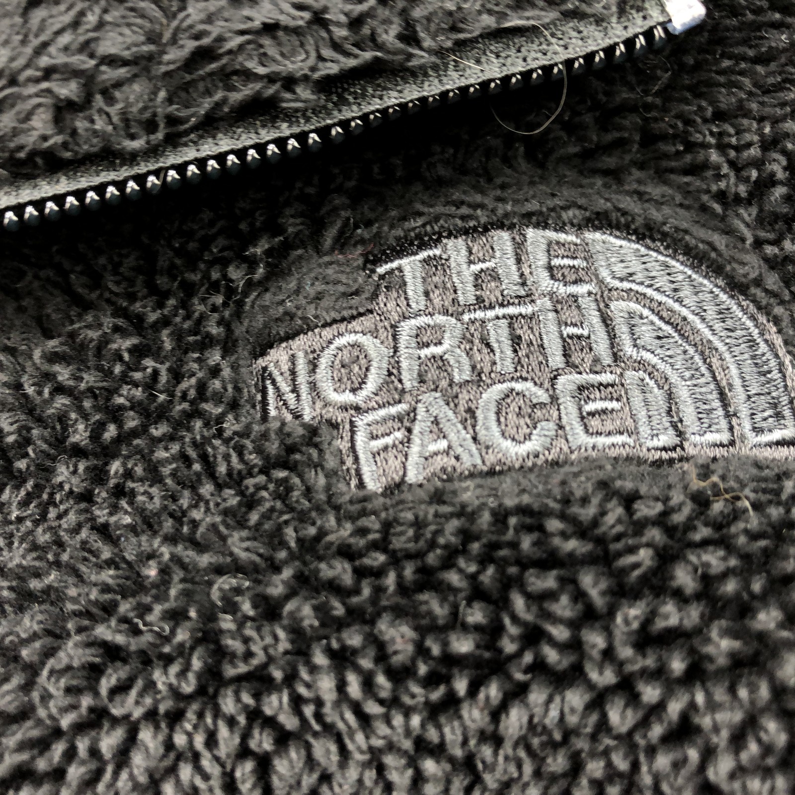 North Face Jacket Womens Large Black Fleece Full Zip Circular Design Osito