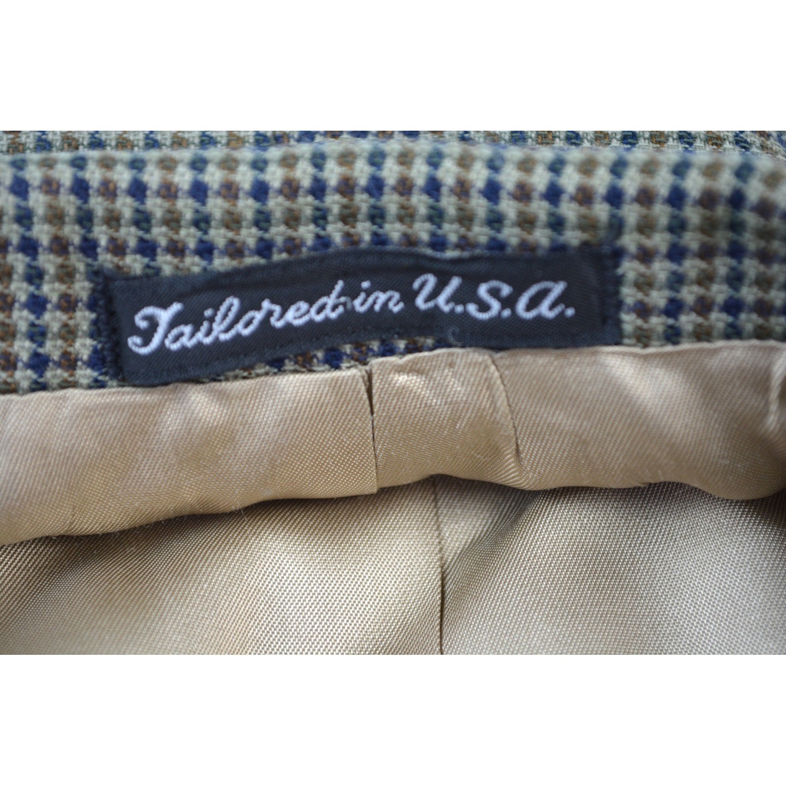 Stanley Blacker Mens 48R Blazer Sport Coat Houndstooth Wool Blend Tailored USA
