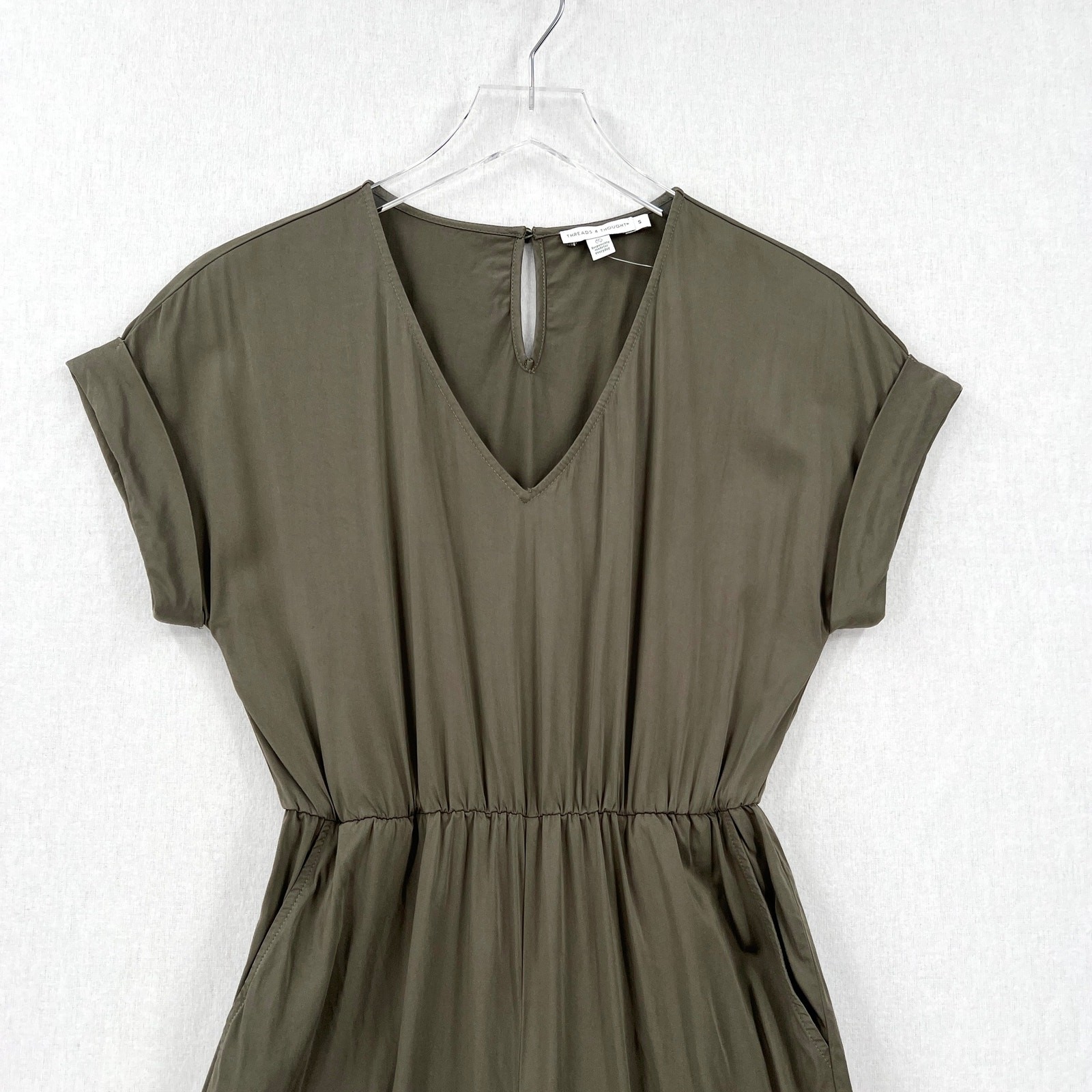 THREADS 4 THOUGHT Odyssa Ecovero Jumpsuit Womens Small Artichoke Green