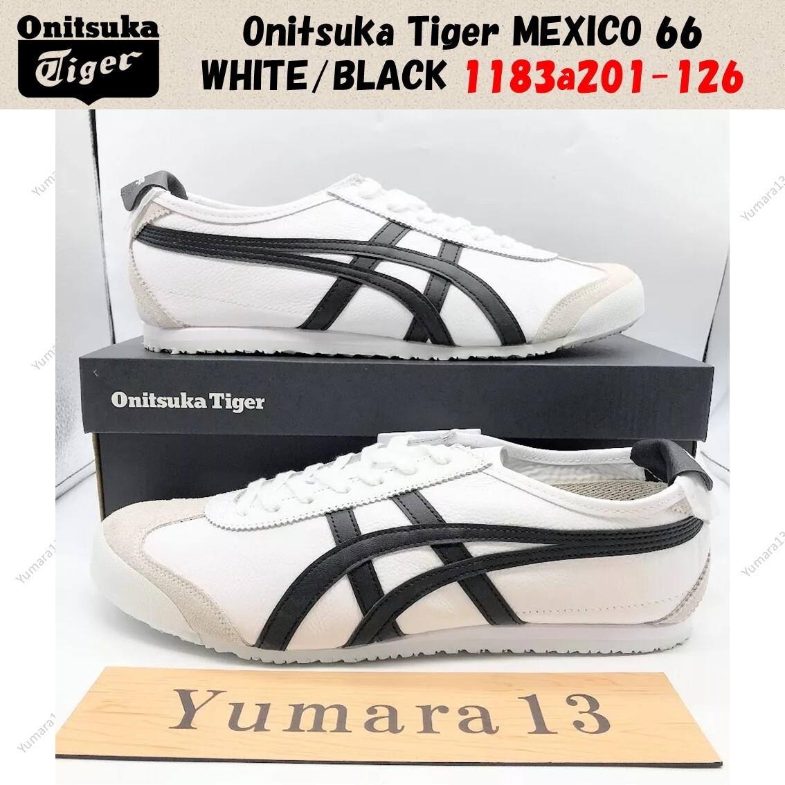 Onitsuka Tiger MEXICO 66 WHITE/BLACK 1183a201-126 Unisex Size