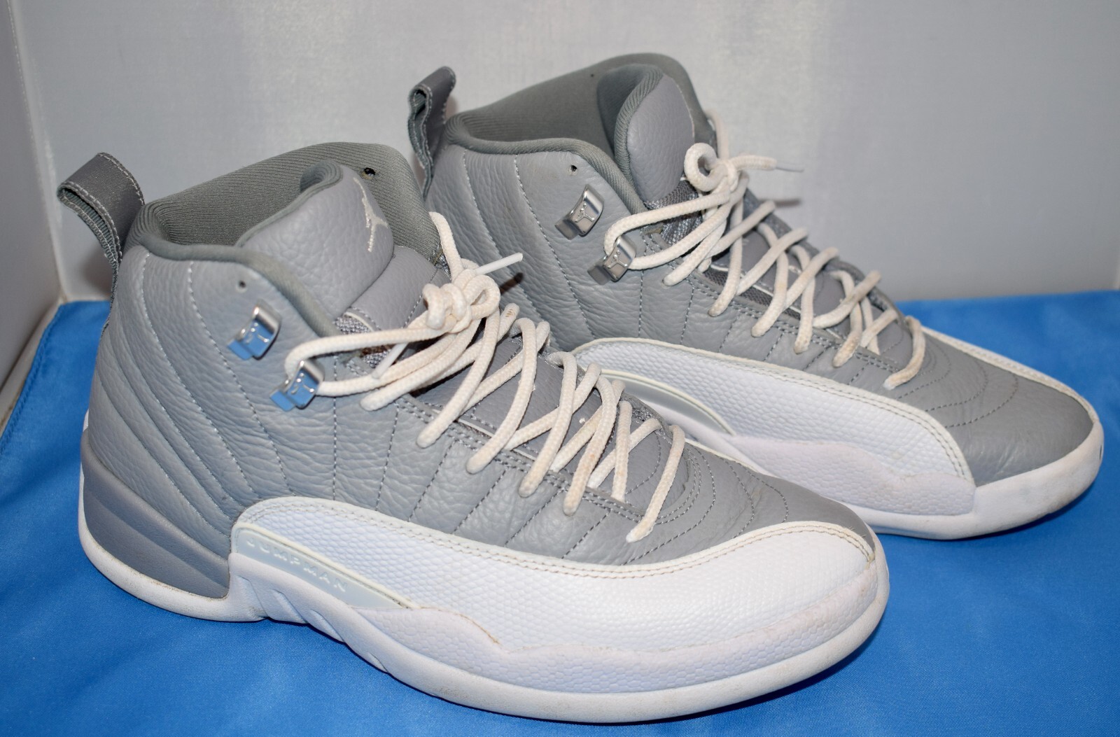 Nike Air Jordan 12 Stealth Size 8 White Grey Black OG High Shoe СТ8013-015 ~F3#4