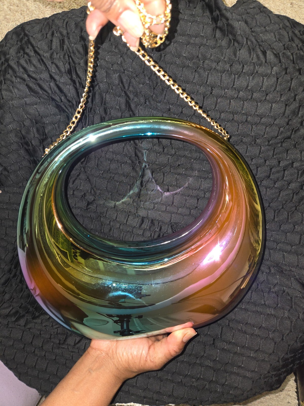 Acrylic Purse Women Rainbow Round: Bold Stylish Clutch for Any Occasion