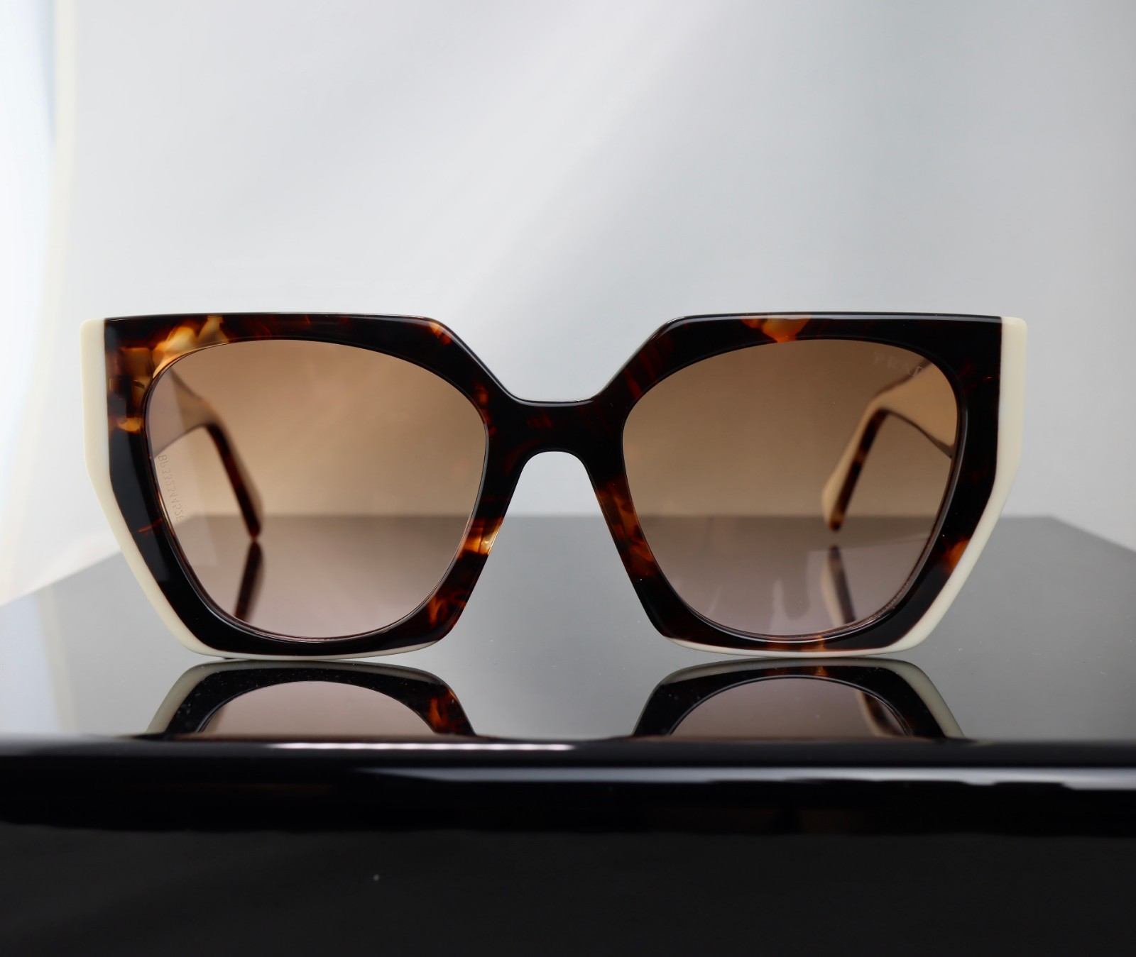 Prada PR15WS Tortoise/ Brown Lens Square Sunglasses 100% UV