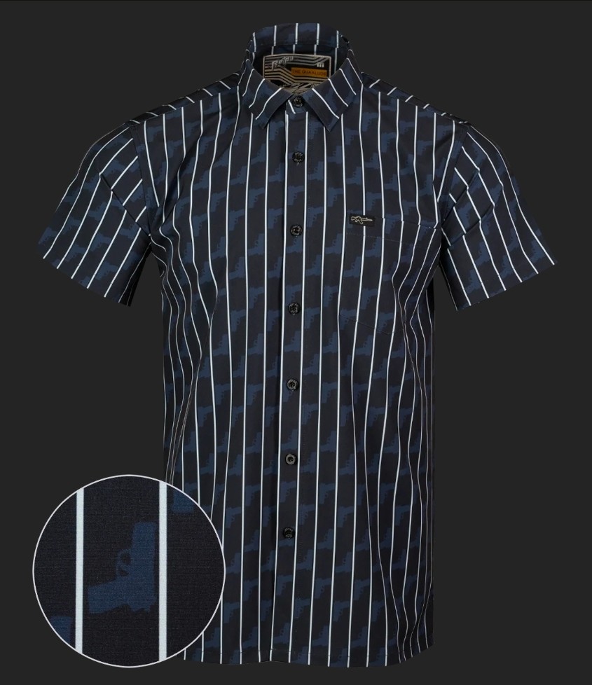 RETRO RIFLE QUAALUDE WOLF OF WALL STREET SHORT SLEEVE SHIRT MENS LARGE