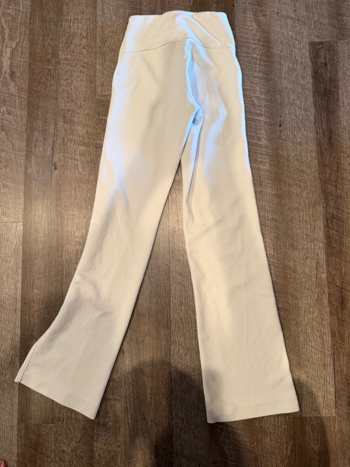 lululemon Align High Rise Yoga Ribbed Leggings Beige Solid Logo Size 4