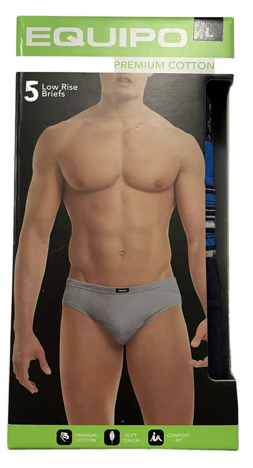 Men’s Equipo 5-pack low rise Briefs (Assorted Blue) NO FLY
