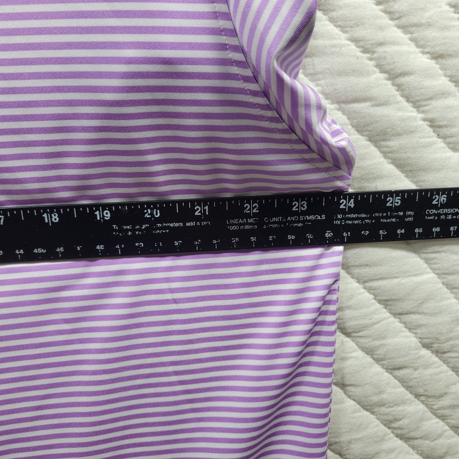 FootJoy Polo Shirt Men’s L White Purple Striped Short Sleeve Scottsdale Logo