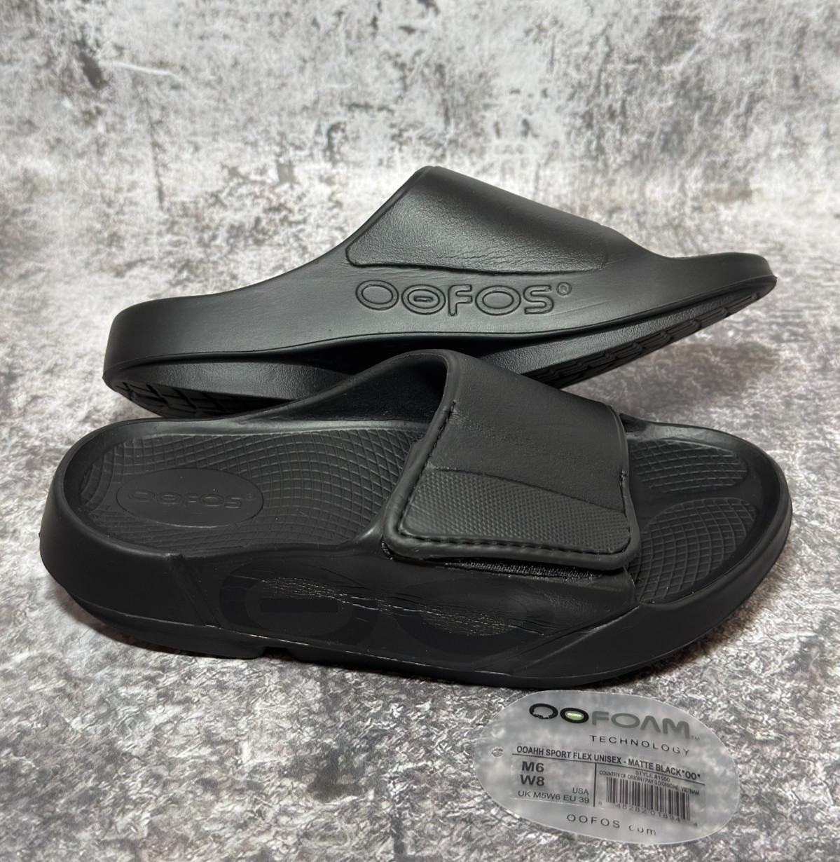 OOFOS OOahh Sport Flex Slide Black Unisex