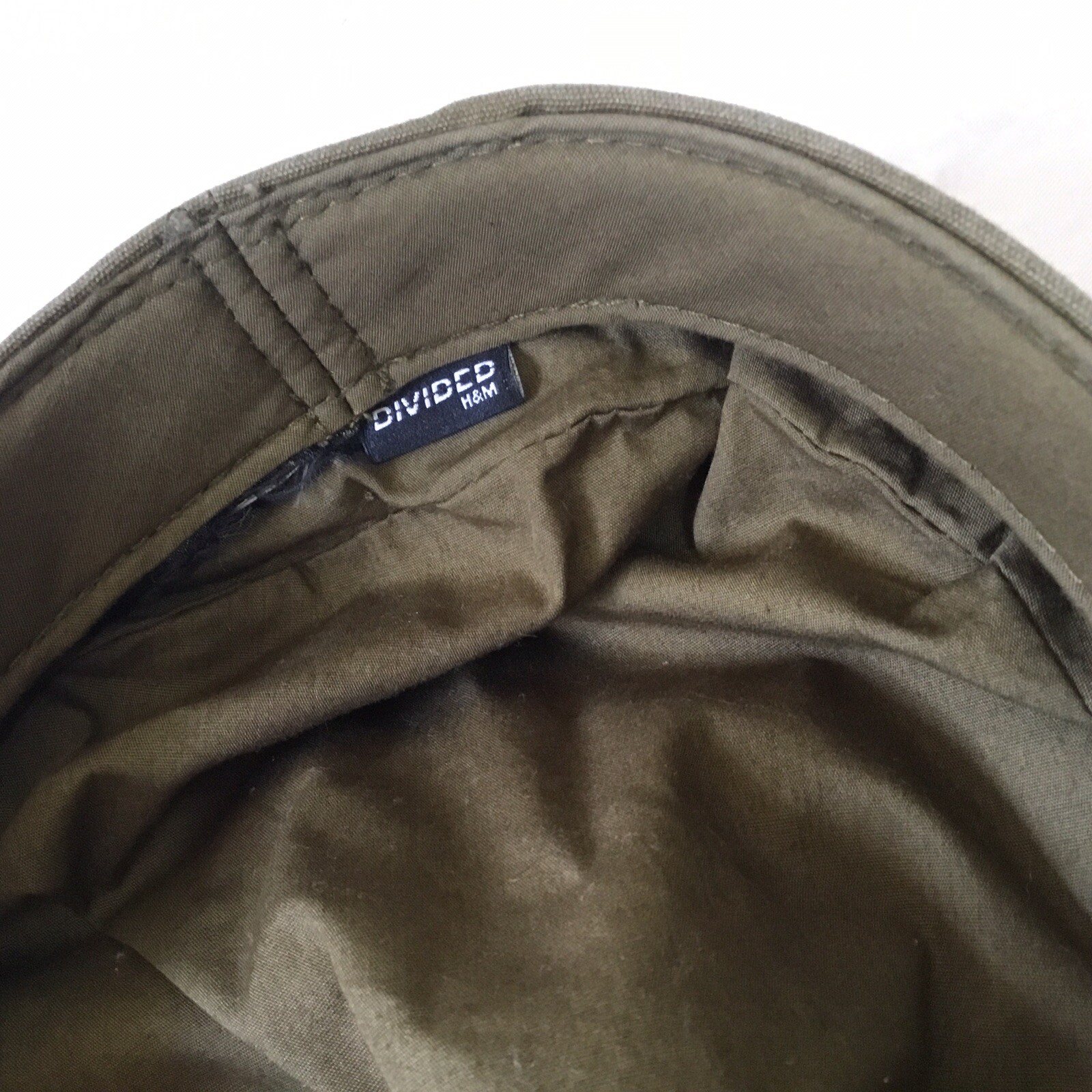 Divided H&M Cadet Cap Hat Beret Green Black Braid Button Adjustable Strap Clean
