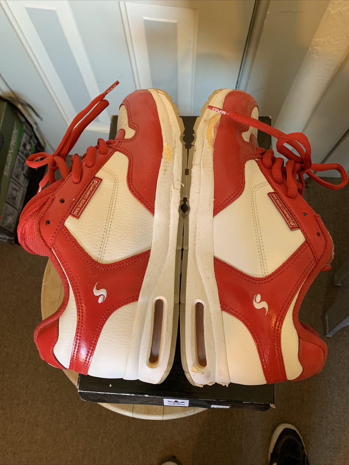 DVS shoe Company Prophet Samples Size 9 White/red Clear Soles