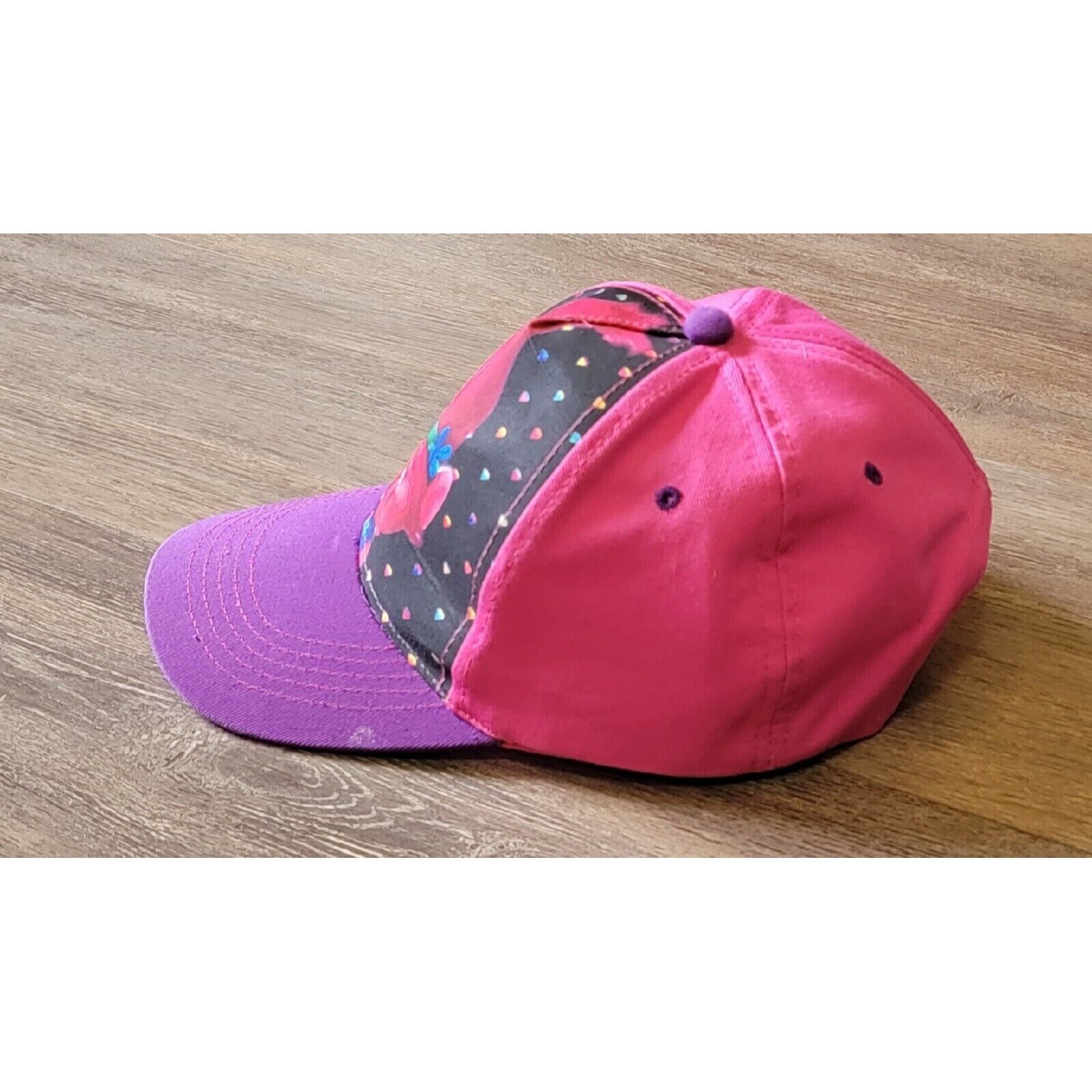 Dreamworks Trolls Girls Pink Purple Baseball Hat Adjustable Strapback Cap