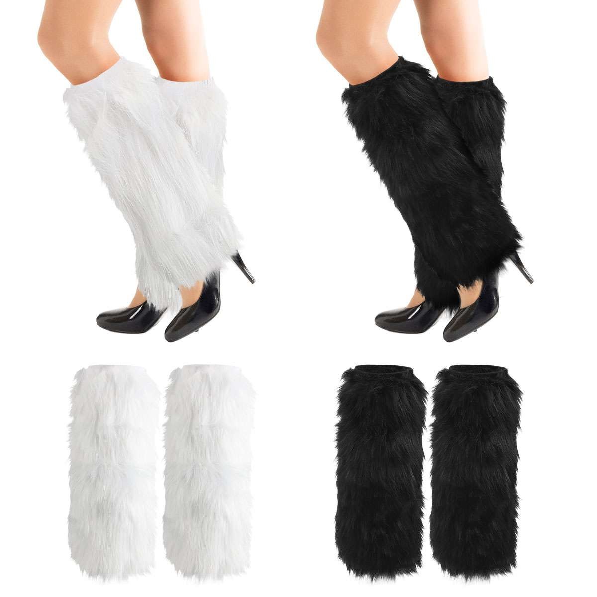 Leg Warmers Winter Womens Boot Covers Furry Solid Co Faux Fur Soft Foot Sleeve