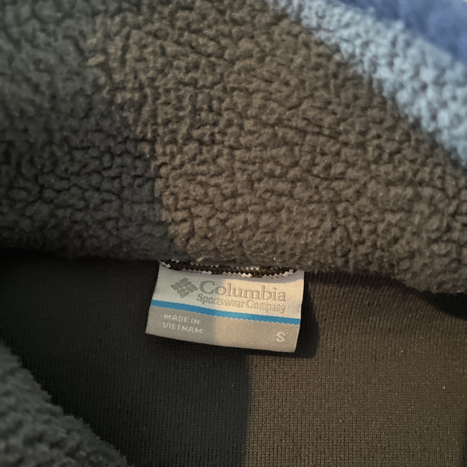 Columbia Fast Trek II Fleece Jacket Men’s Small Blue Gray Sherpa Full Zip