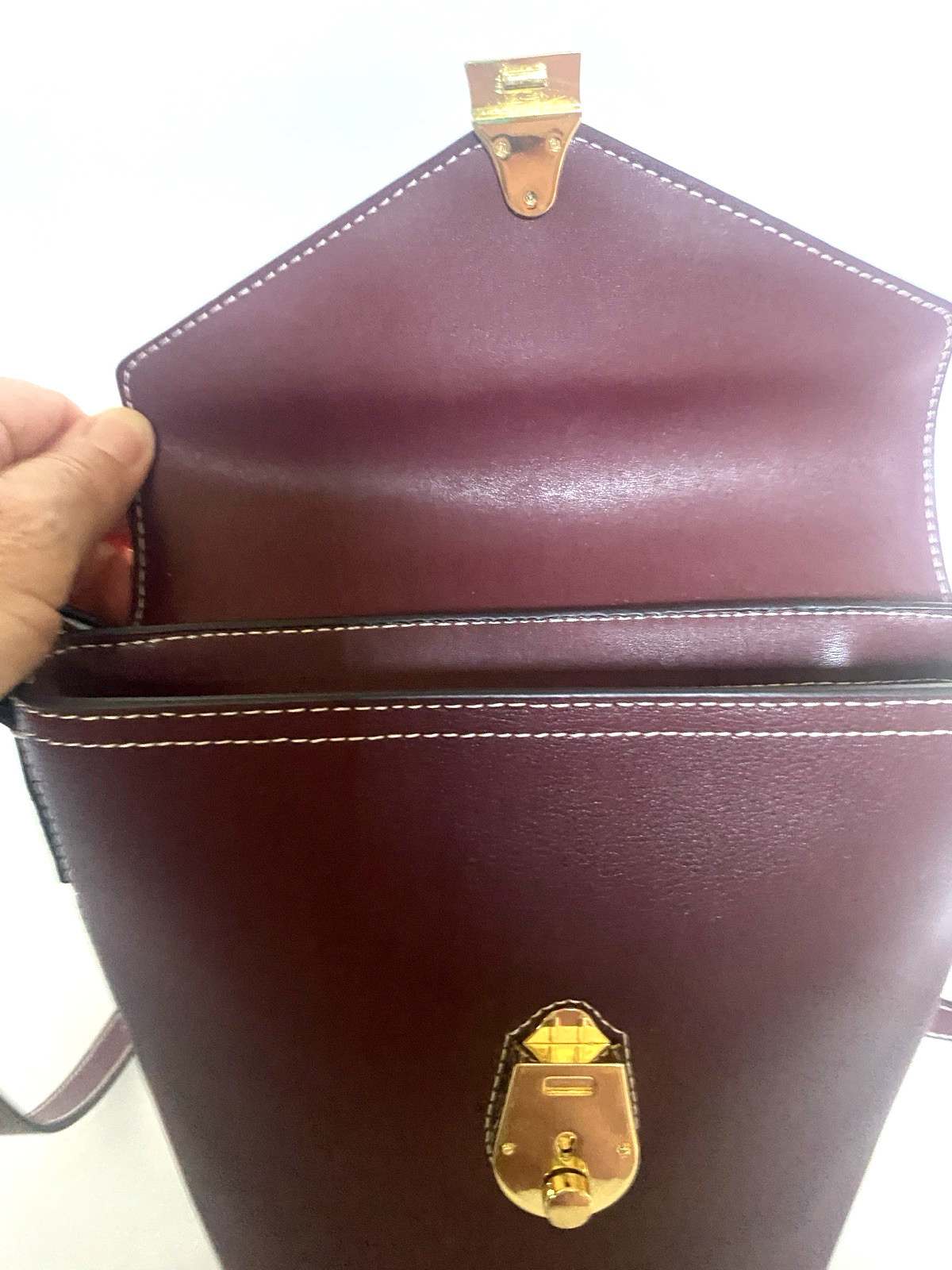 NEW Calvin Klein Crossbody Bucket Bag Statement Series Leather Lock Walnut GOLD