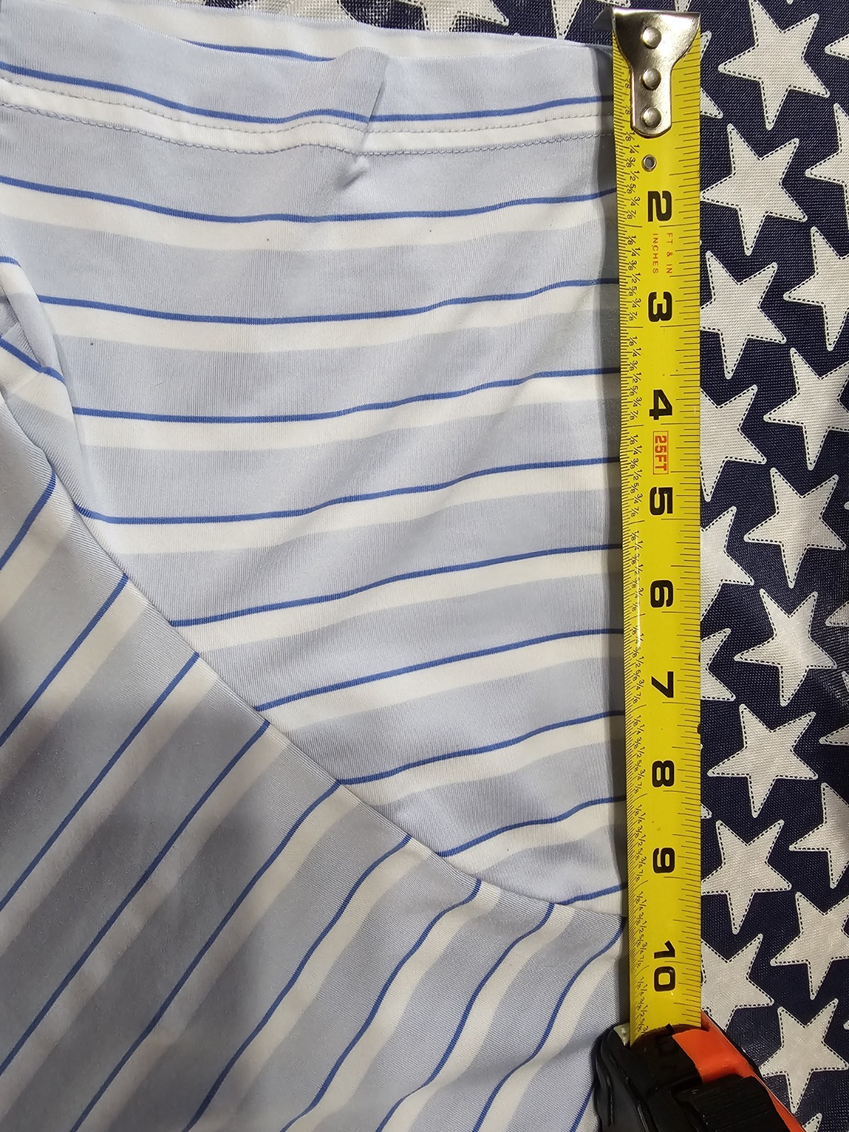 RLX Ralph Lauren Blue White Striped Polo Shirt Button Short Sleeve Men’s S