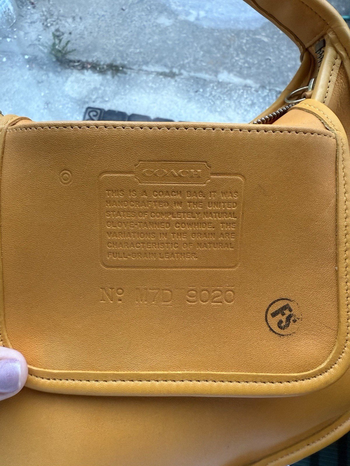 Vintage COACH #9020 Yellow Ergo Mini Zip” Shoulder Bag – 90’s Full-Grain Leather
