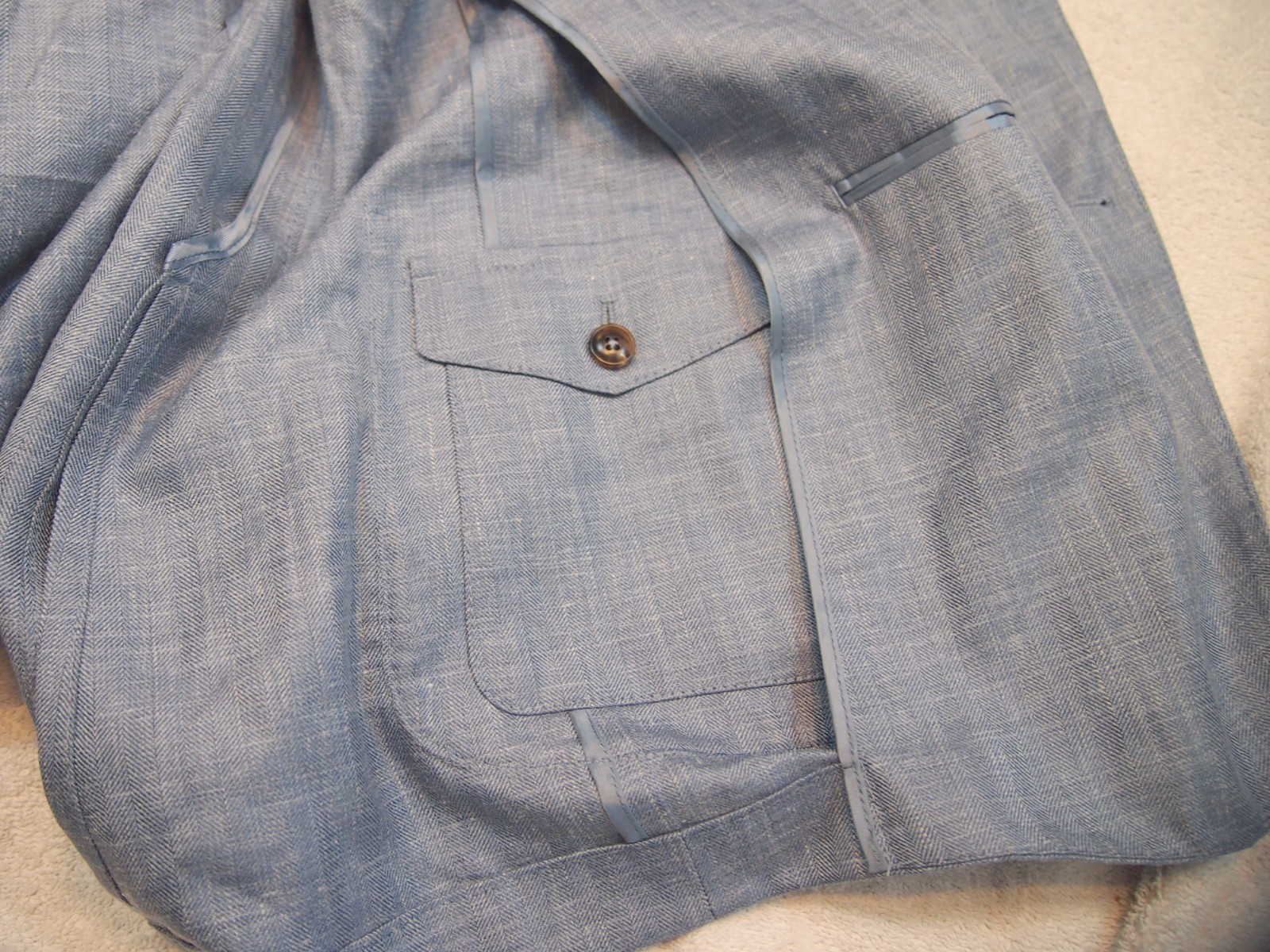 Peter Millar Wool Silk Linen 2 Button Gavin Herringbone Sport Coat NWT 40R $1295