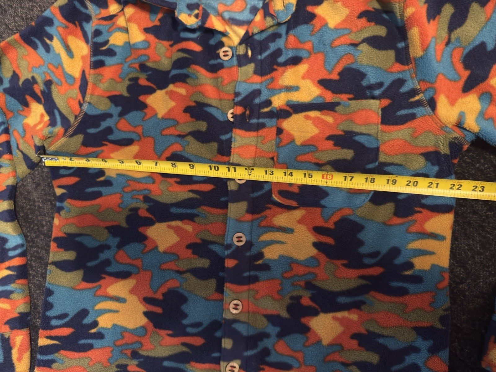 The Territory Ahead Fleece Pullover Men’s Med Blue Orange Abstract