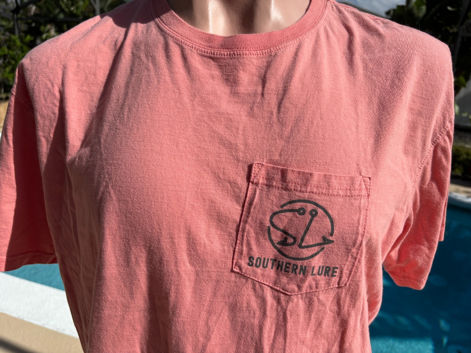 Southern Lure Bronco Surfboard Orange Pocket T Shirt Mens XL