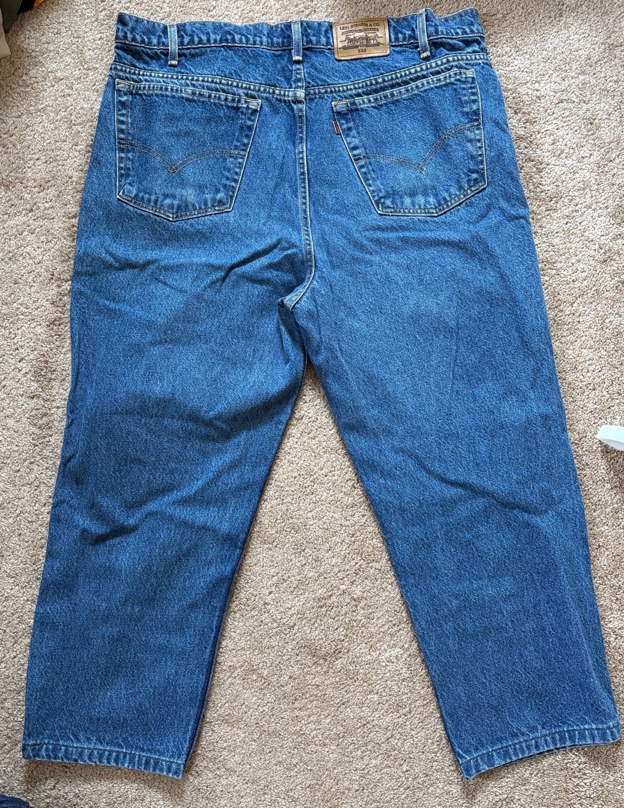 Vintage 1994 Levi’s 540 Relaxed Fit Orange Tab Jeans – Made in USA – Size 42×30