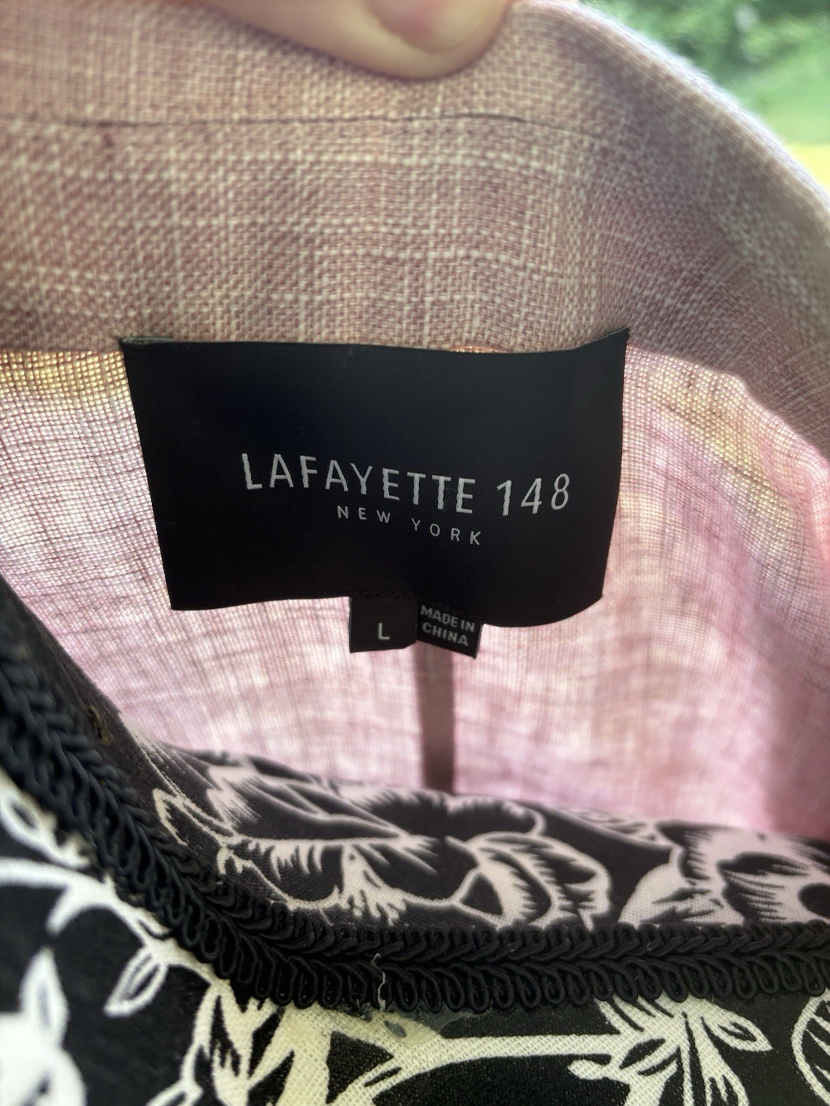 Lafayette 148 New York Linen Belted Blazer Jacket Light Pink Size L