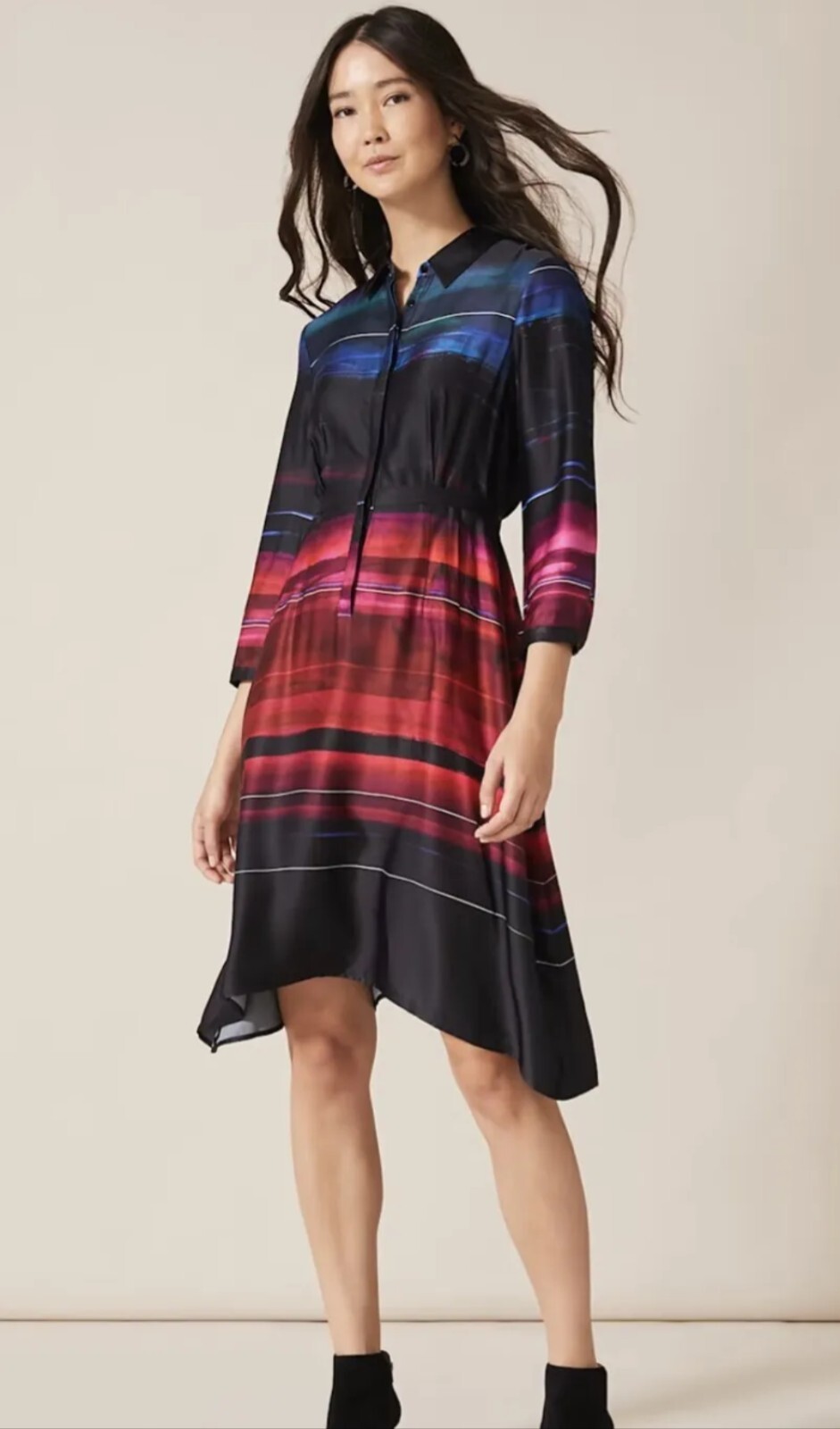 Phase Eight BNWT RRP£110 Sena Satin Abstract Print Dress Size UK12 L Ribbon Bow