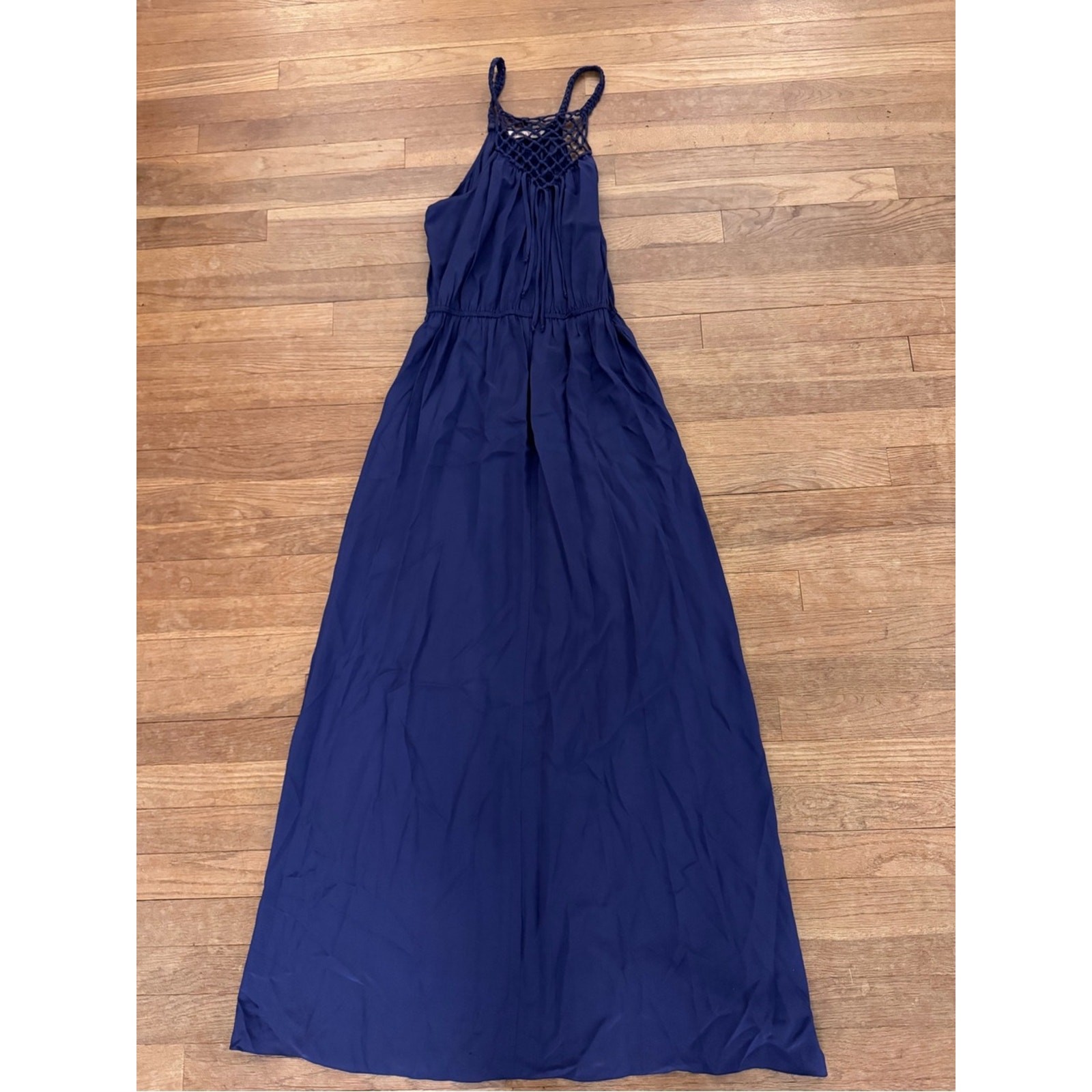 Rebecca Taylor Women’s Blue 100% Silk Maxi Dress – Size 2 b16