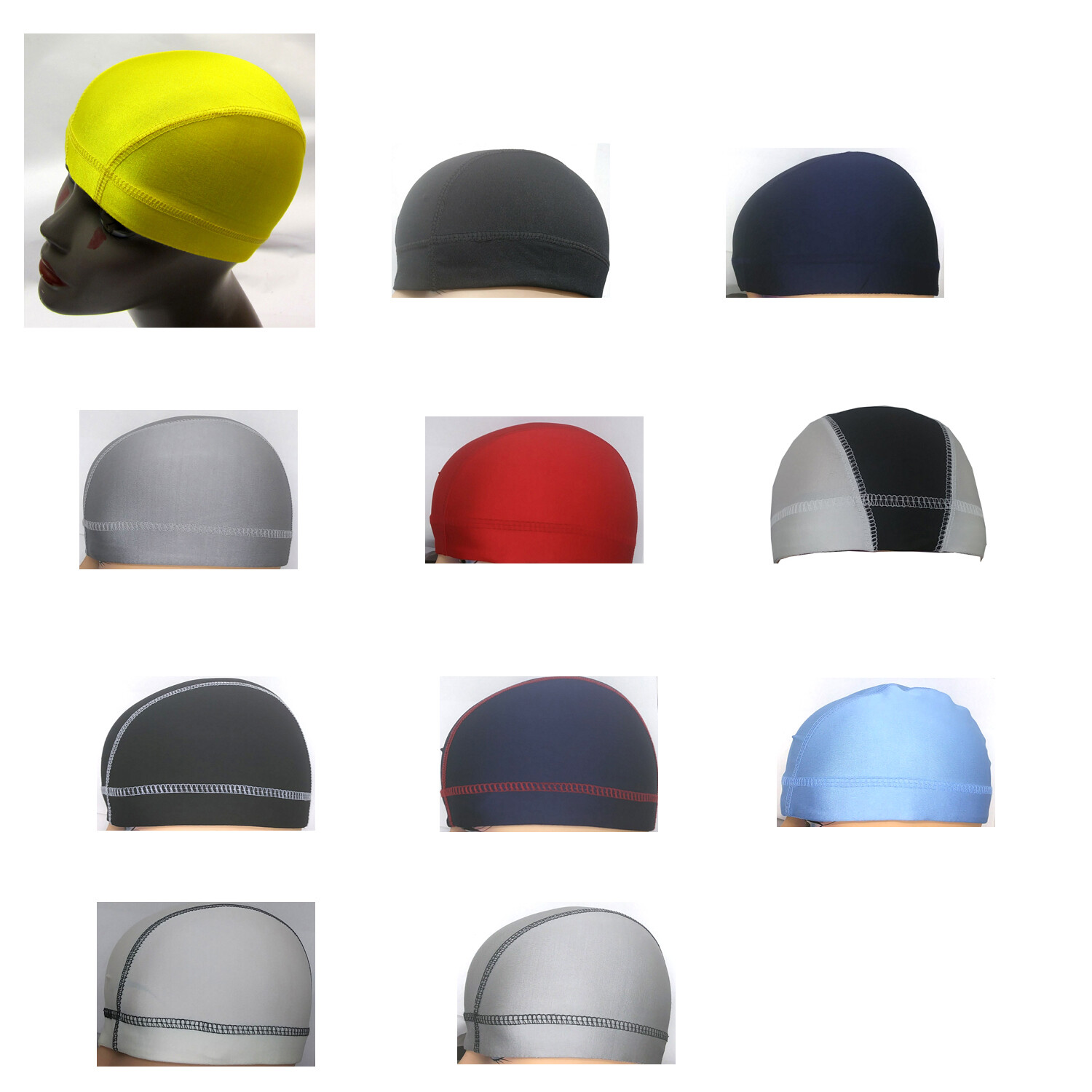Unisex Spandex Dome Cap Helmet Liner Sports FootBall Biker Beanie Hat Head wrap