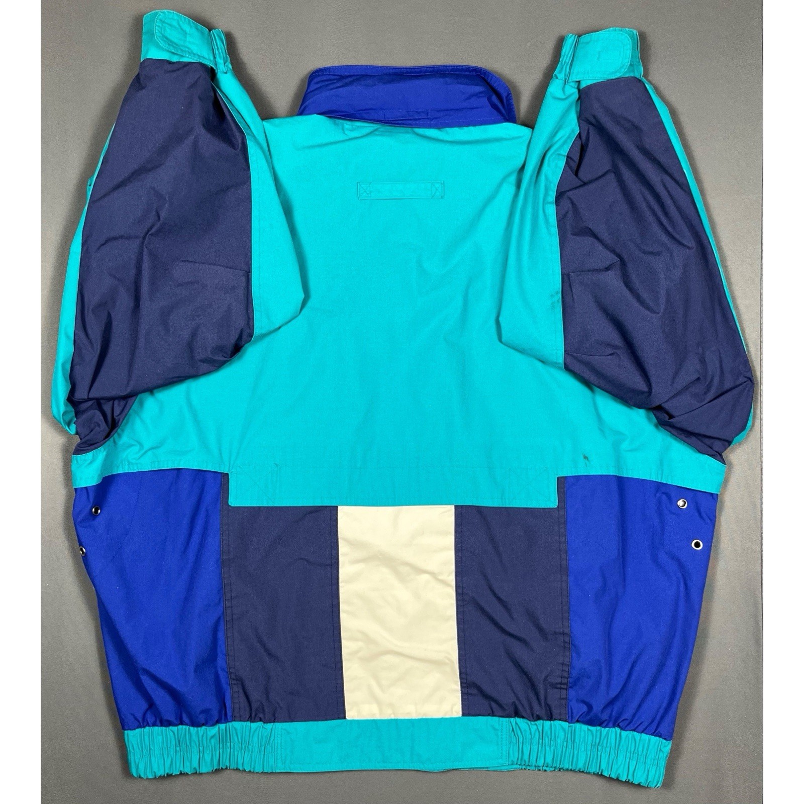 Vintage London Fog Colorblock Waterproof Jacket Mens XL Oversized Nautical Retro