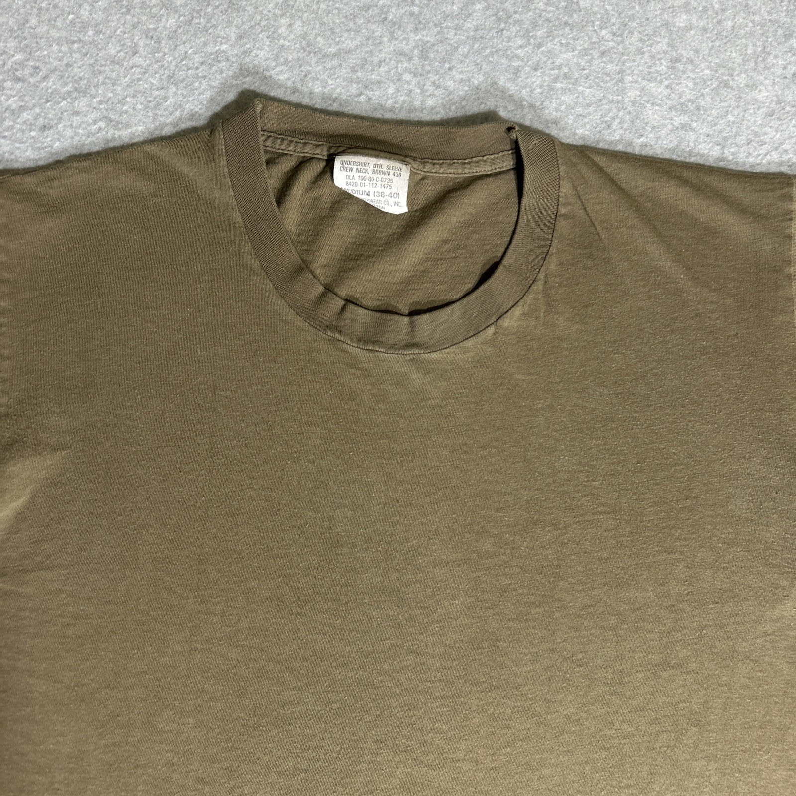 Vtg. 70’s/80’s U.S. Army Union Single Stitch Brown Undershirt 436 Medium (38-40)