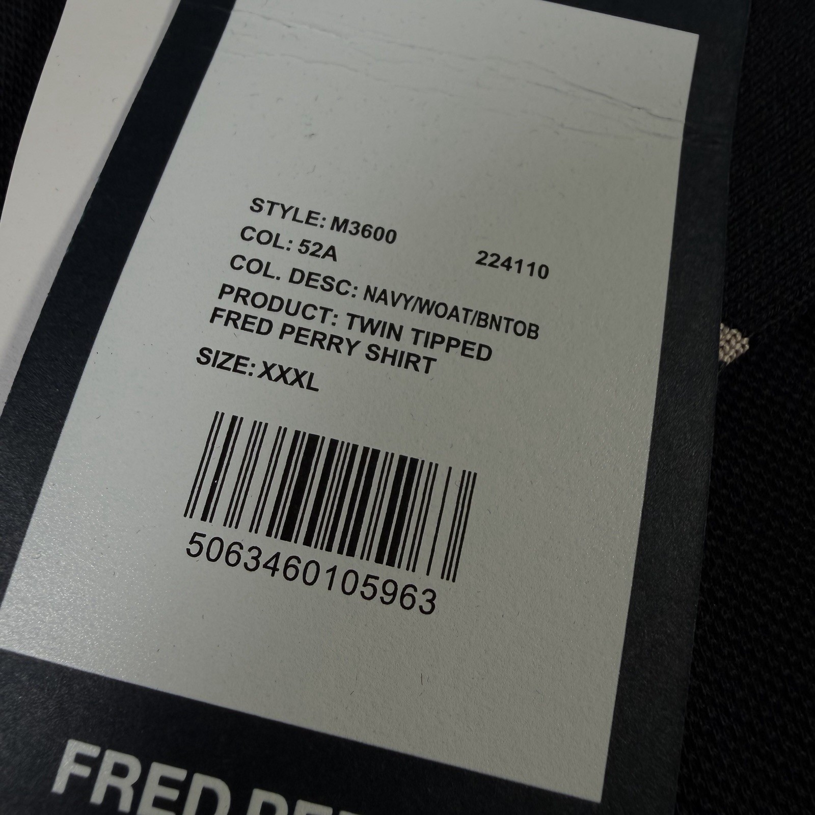 FRED PERRY Mens Navy Blue Twin Tipped Polo Shirt SIZE 3XL M3600 52A BNWT