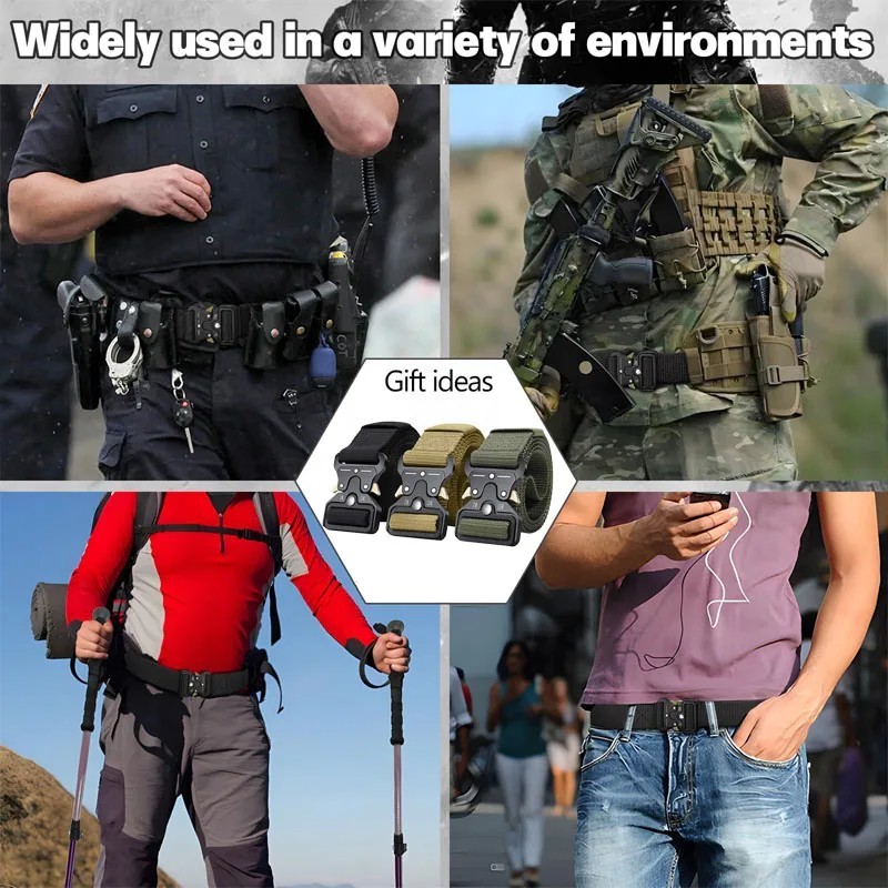 MEN Casual Military Tactical Army Adjustable Quick Release Belts Pants Waistband