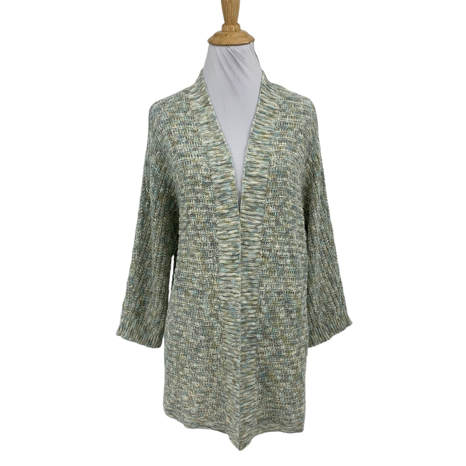 J Jill Cardigan Womens S Small Sea Spray Soft Textured Melange Open Front Tunic